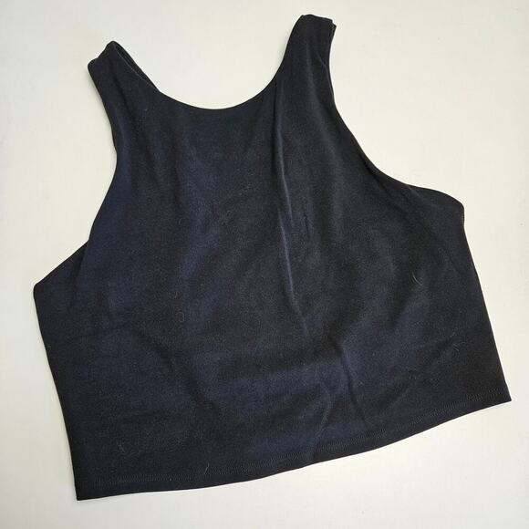 Athleta Consious Twist Longline Sports Bra Tank Top XS Black Blue Racerback - Picture 2 of 7